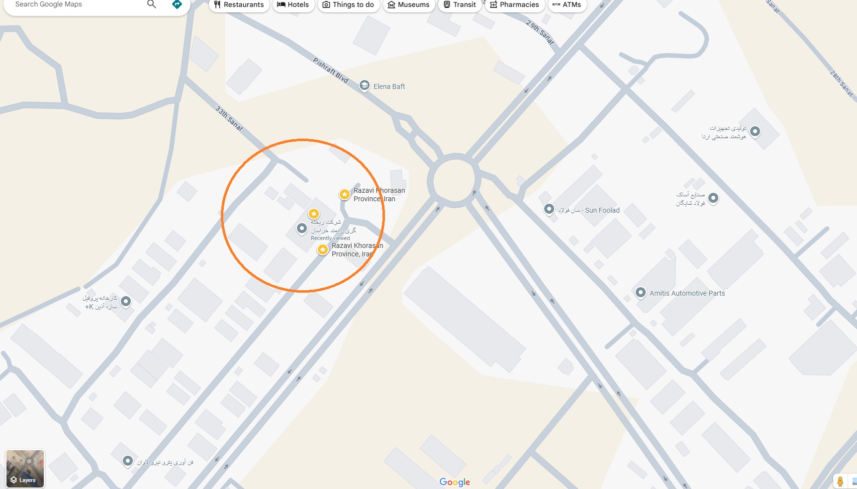 لوکیشن شرکت رایمند خراسان